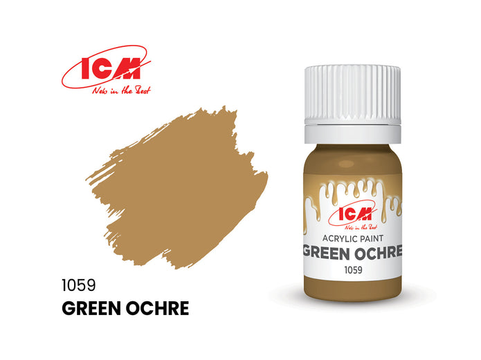 ICM 3042 Acrylic paints set for WWI British Infantry Yellow, Brown, Green
