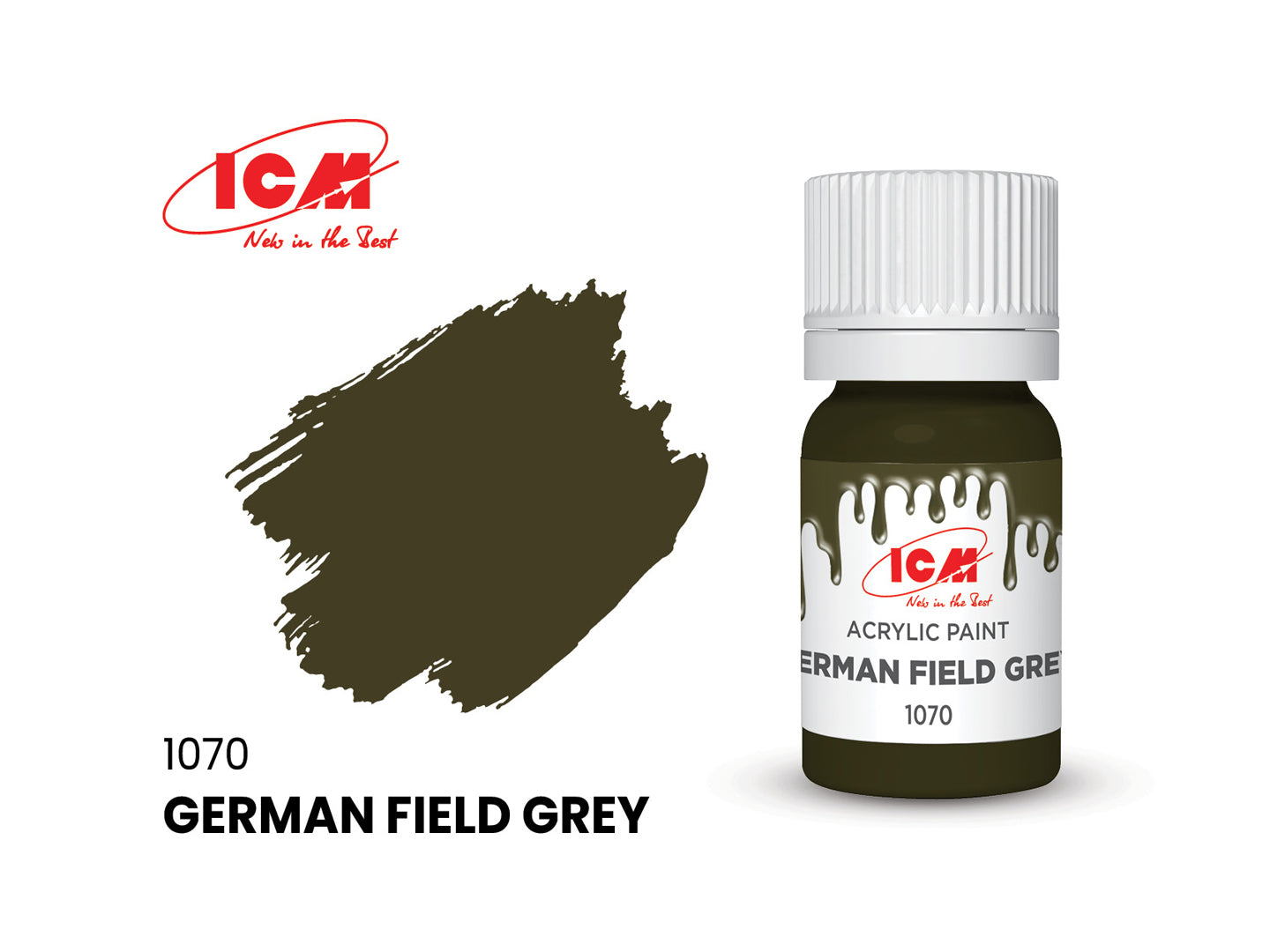 ICM 3044 Acrylic Paint Set For Model Kit WWI German infantry Grey, Brown, Green