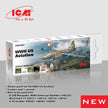 Acrylic Paints Set for WWII US Aviation ICM 3047 Grey, Green, White, Black
