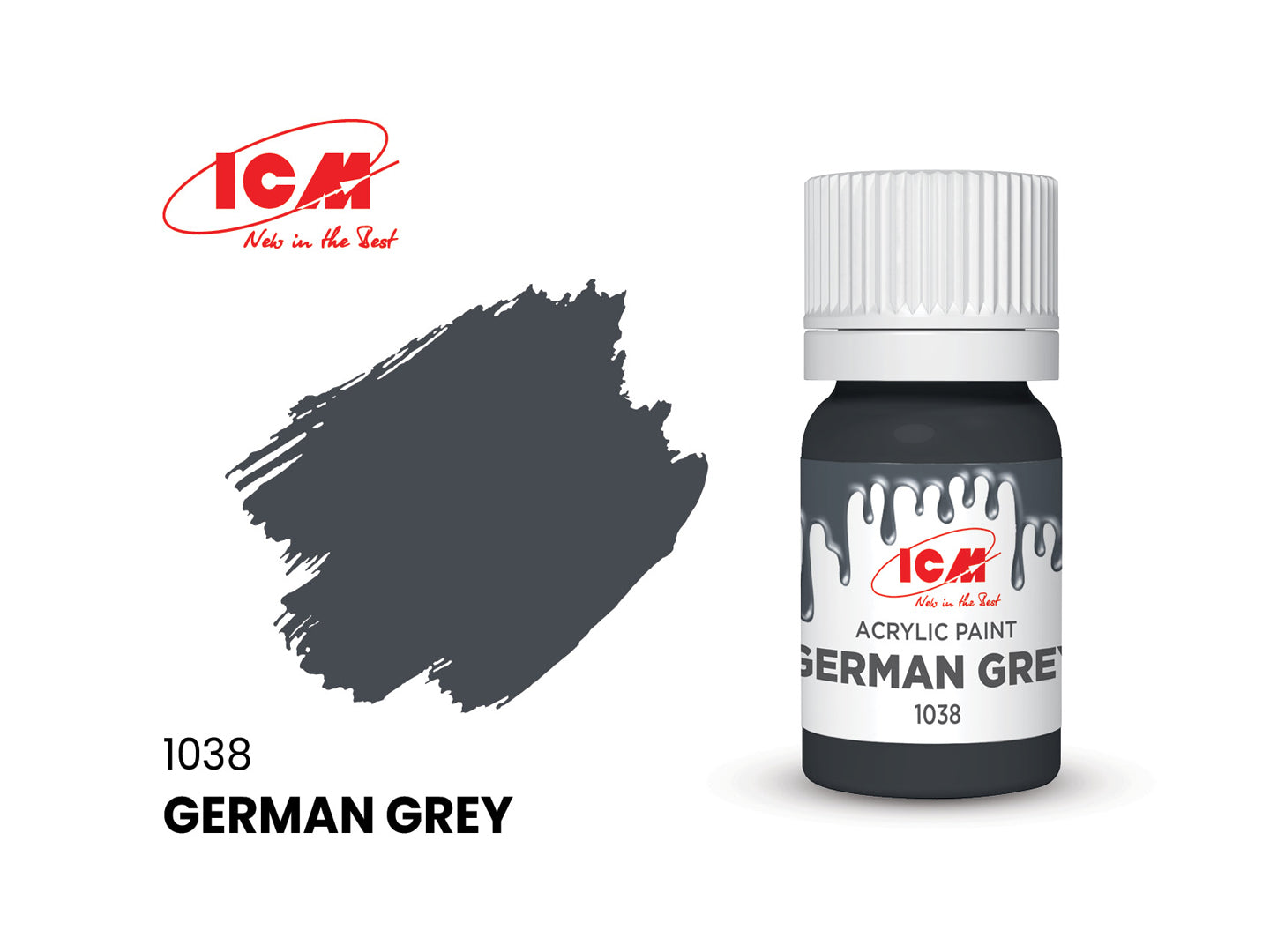 Acrylic Paints Set for Wehrmacht Afrika Korps ICM 3049 Grey, Brown, Green