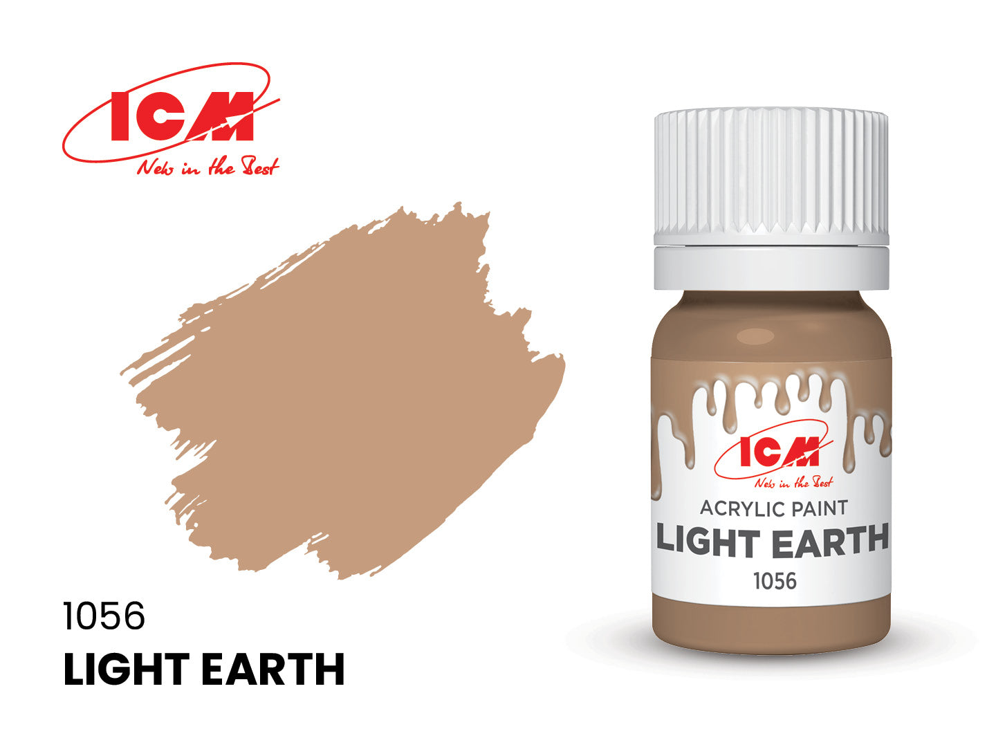 Acrylic Paints Set for WWI US Vehicles Grey, Brown, Green, Black ICM 3051