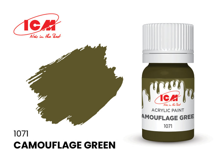 Acrylic Paints Set for WWI US Vehicles Grey, Brown, Green, Black ICM 3051