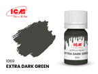 Acrylic Paints set WWII Military vehicles Britain Grey Brown Green White ICM3052