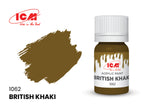 Acrylic paints set for WWII British infantry Grey Brown Green 12 ml х 6 ICM 3054