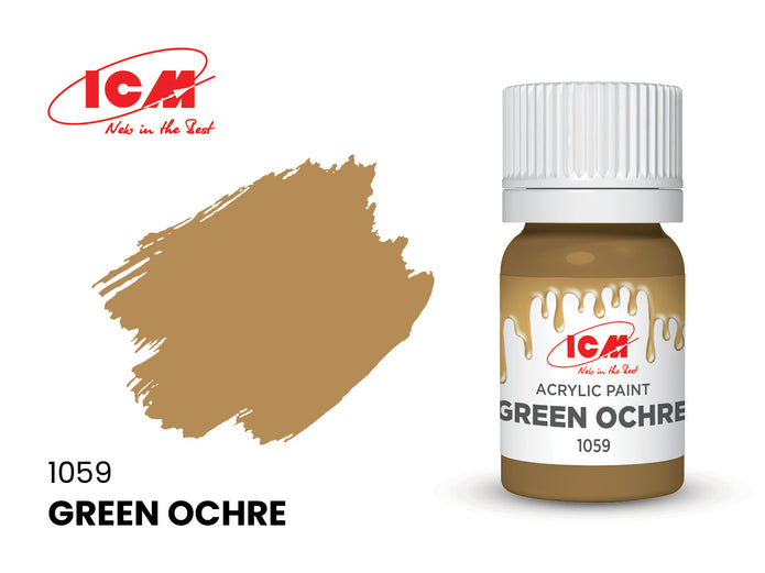 Acrylic paints set for WWII British infantry Grey Brown Green 12 ml х 6 ICM 3054