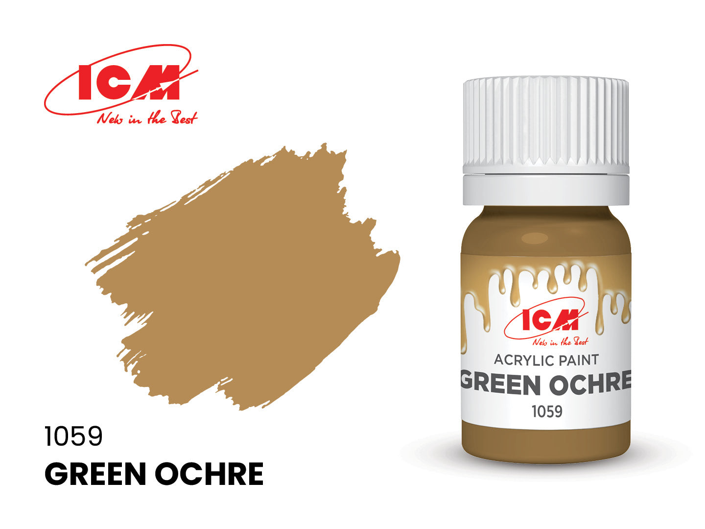 Acrylic paints set for WWII British infantry Grey Brown Green 12 ml х 6 ICM 3054