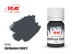 Acrylic paints set for Firefighters - Grey, Yellow, Red, Brown, Green - ICM 3057