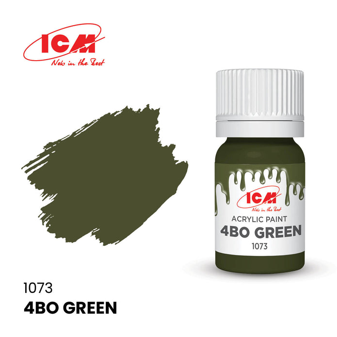 Acrylic paints set for Humvee Us military cars Grey, Brown, Green, Black ICM 3059