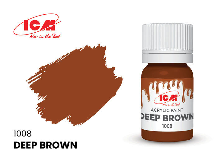 Acrylic paints set for Animals - Brown, White, Black - ICM 3061