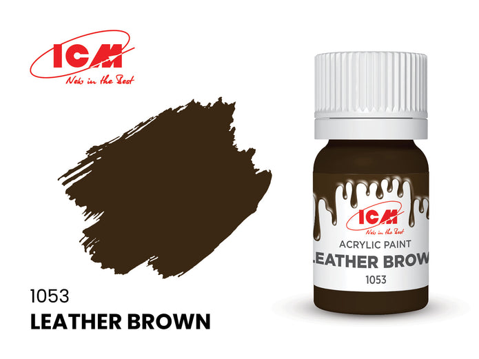 Acrylic paints set for Animals - Brown, White, Black - ICM 3061