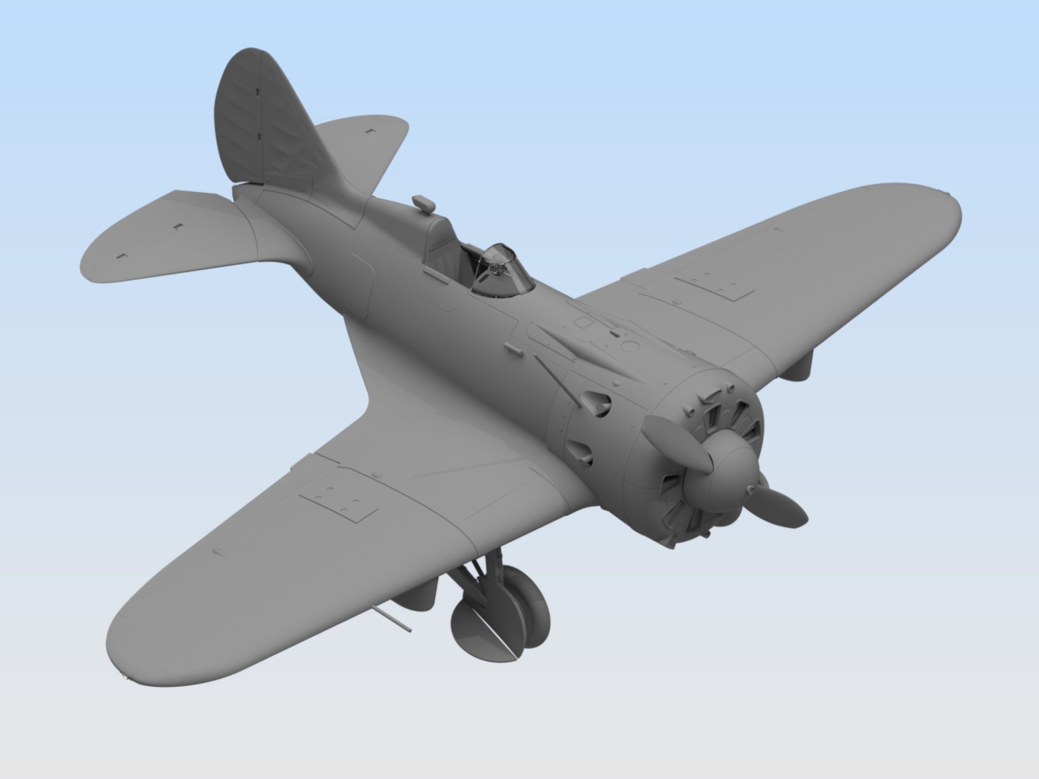 ICM 32003 Plastic aircraft model kit Scale 1:32 I-16 type 29 WWII Soviet fighter