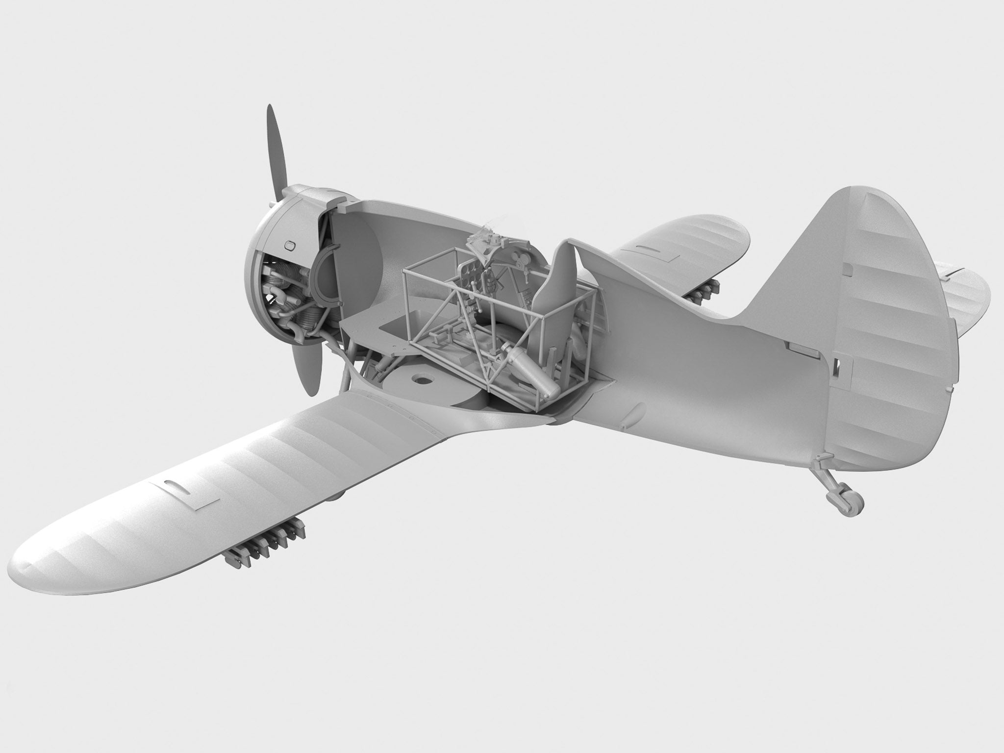 ICM 32010 Plastic model aircraft kit 1:32 I-153, WWII Soviet Fighter kits model