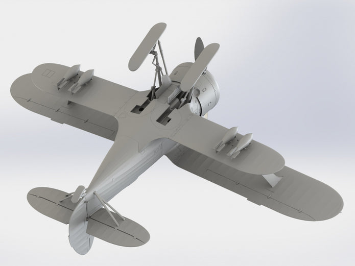 ICM 32011 Plastic model aircraft 1:32 I-153 WWII Soviet Fighter winter version