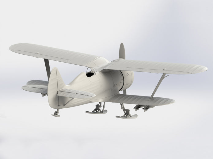 ICM 32011 Plastic model aircraft 1:32 I-153 WWII Soviet Fighter winter version