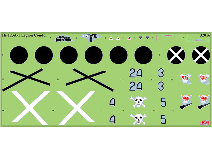 Hs 123A Legion Condor Scale 1:32 ICM32016 Plastic Model Aircraft Kit