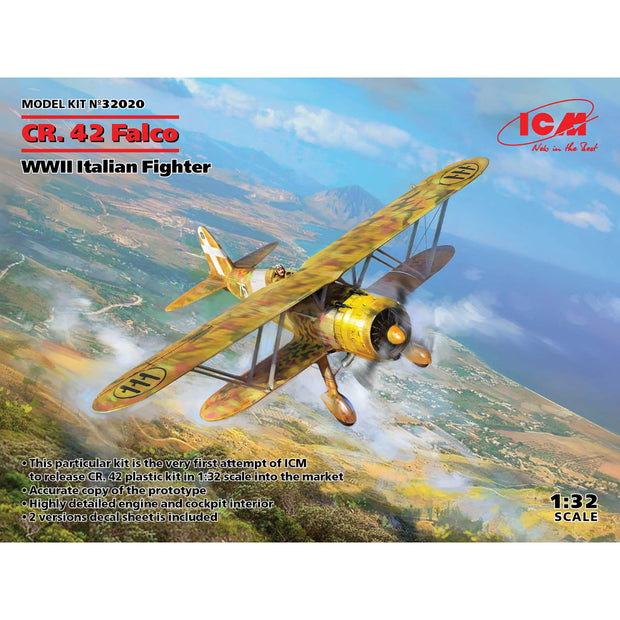 ICM 32020 Plastic model aircraft kit 1:32 Fiat CR.42 Falco, WWII Italian Fighter