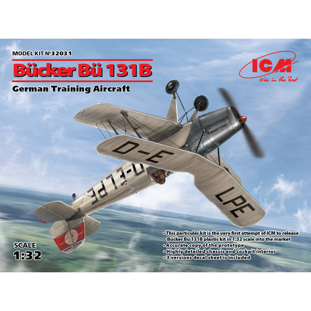 ICM 32031 Plastic model kit Scale 1:32 Bücker Bü 131B, German Training Aircraft
