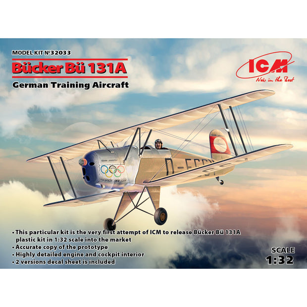 ICM 32033 Plastic model kit Scale 1:32 Bücker Bü 131A, German Training Aircraft