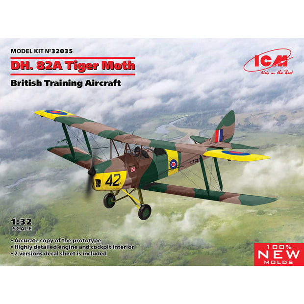 ICM 32035 model aircraft kit 1:32 de Havilland DH82A Tiger Moth British Training