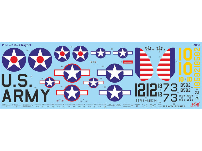 ICM 32051 Plastic model aircraft kit 1:32 Stearman PT-17 with American Cadets