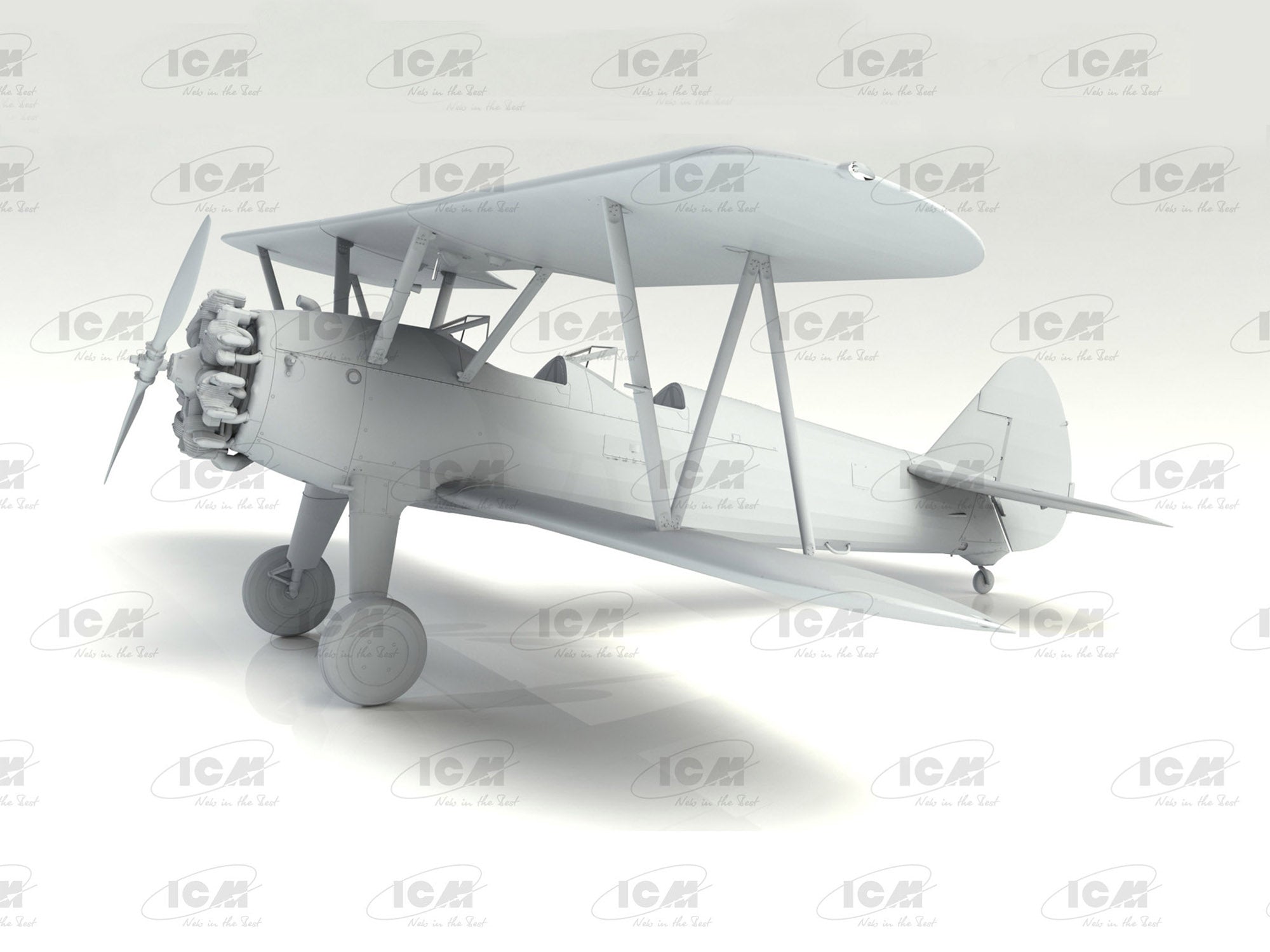 ICM 32051 Plastic model aircraft kit 1:32 Stearman PT-17 with American Cadets