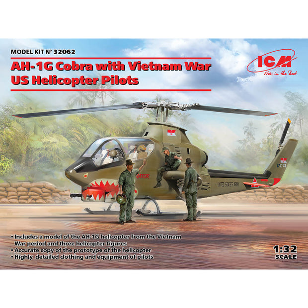 ICM 32062 Plastic model kit Scale 1:32 AH-1G Vietnam War US Helicopter Pilots