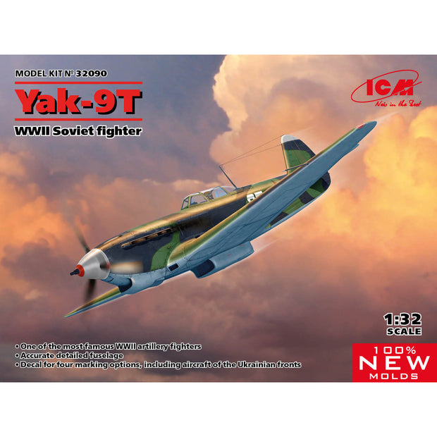 ICM 32090 Plastic model aircraft kit Scale 1:32 Yak-9T WWIII Soviet fighter