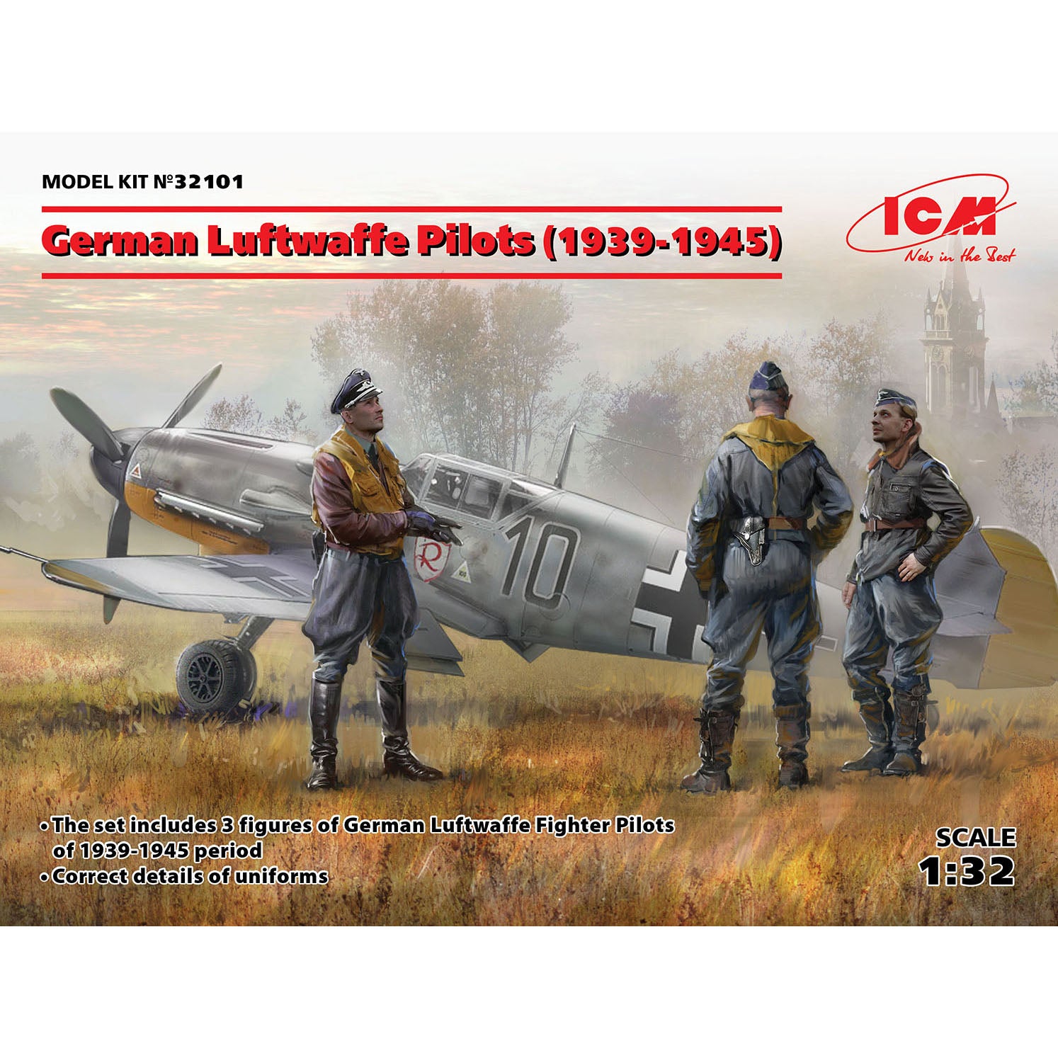 ICM32101 Plastic model kit Scale 1:32 German Luftwaffe Pilots 1939-1945 kit model