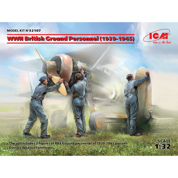 ICM 32107 model kit 1:32 UK Air Force Ground Staff WWII (1939-1945) (3 figures)