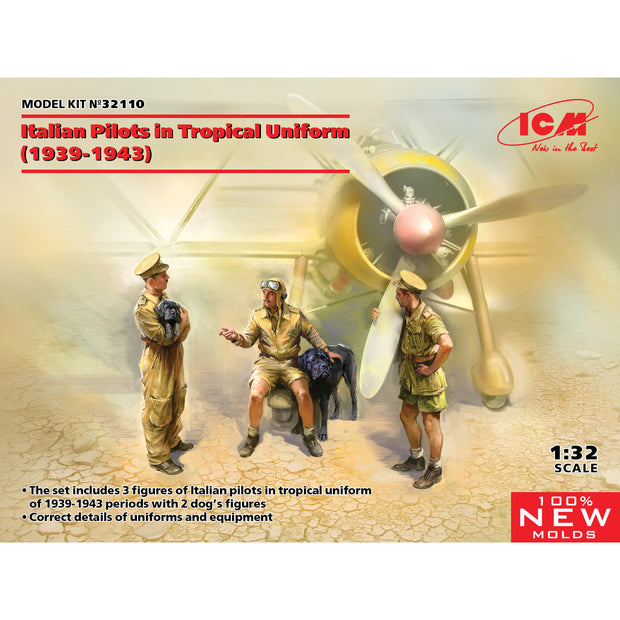 ICM 32110 Plastic model kit 1:32 Italian Pilots in Tropical Uniform (1939-1943)