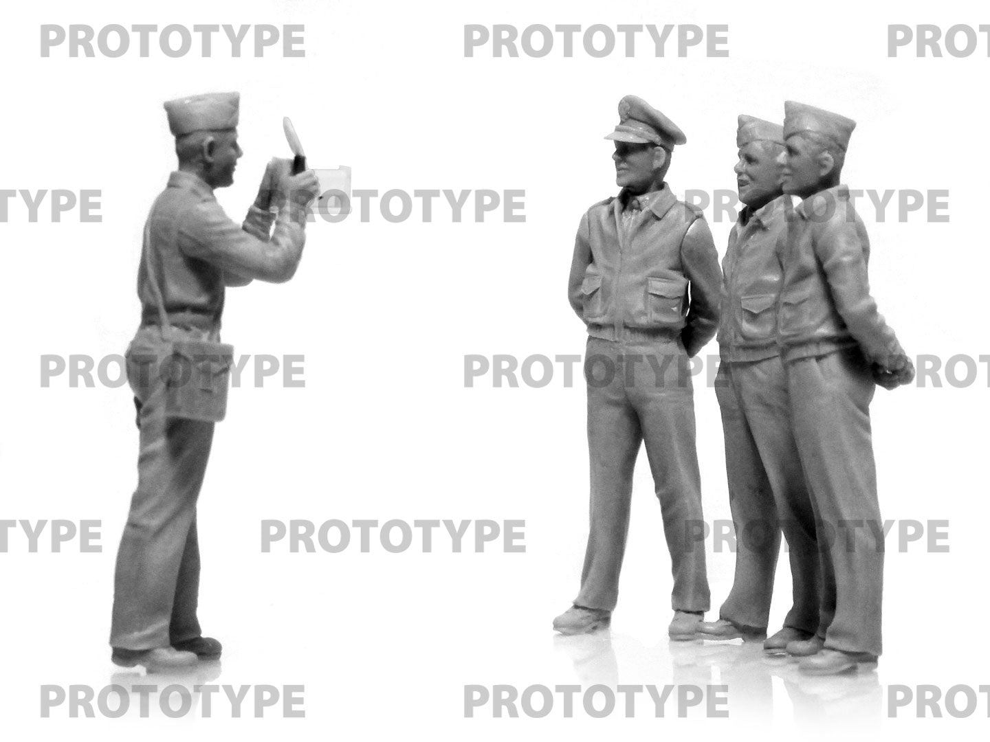 ICM 32116 Plastic model kit Scale 1:32 USAAF Pilots. Photo to remember 1944-1945