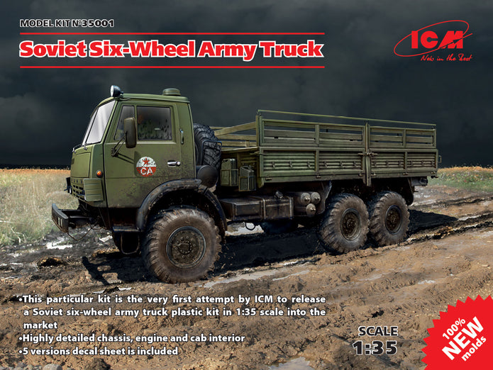 ICM 35001 Plastic model truck kit Scale 1:35 Soviet military truck Kamaz 4310