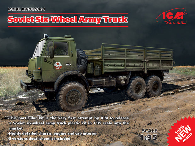 ICM 35001 Plastic model truck kit Scale 1:35 Soviet military truck Kamaz 4310