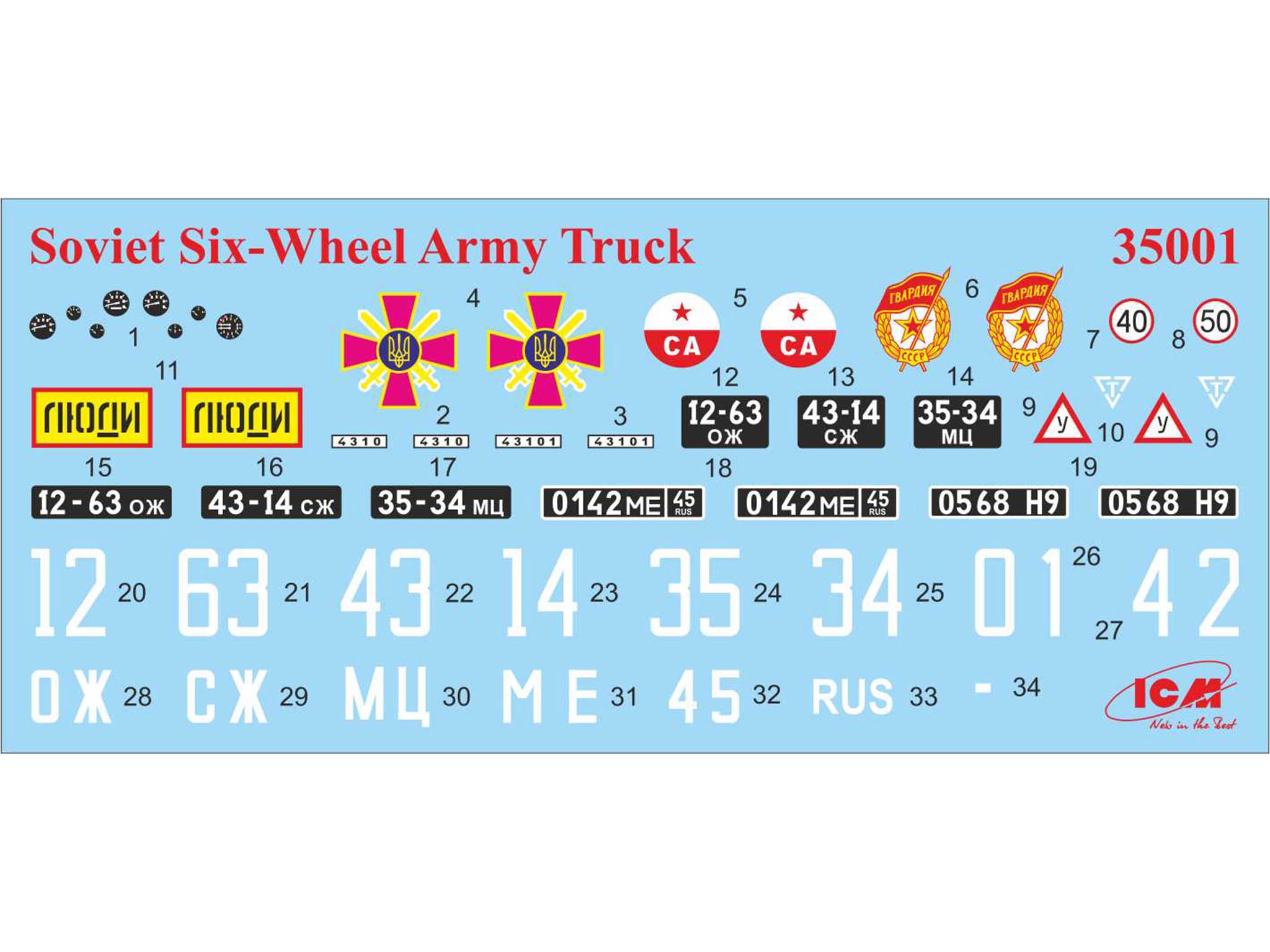 ICM 35002 Plastic model kit Scale 1:35 Soviet Six-Wheel Army Truck with Shelter