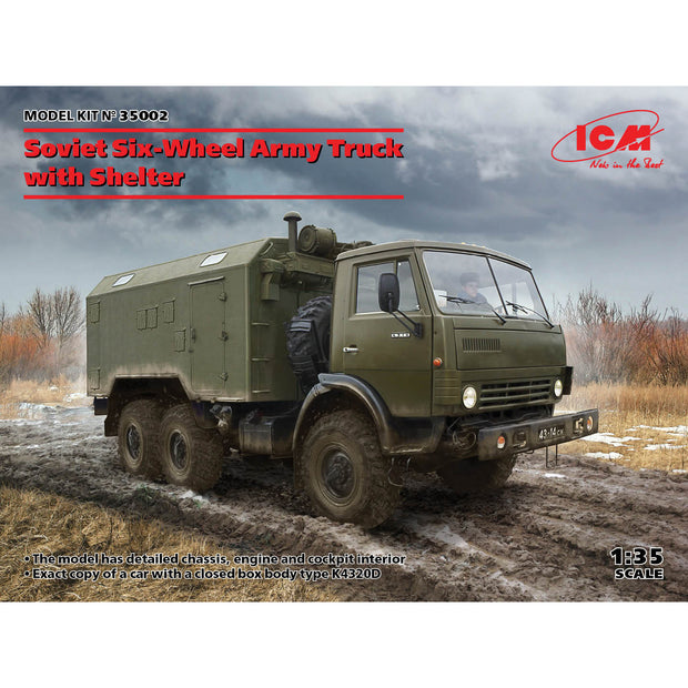 ICM 35002 Plastic model kit Scale 1:35 Soviet Six-Wheel Army Truck with Shelter