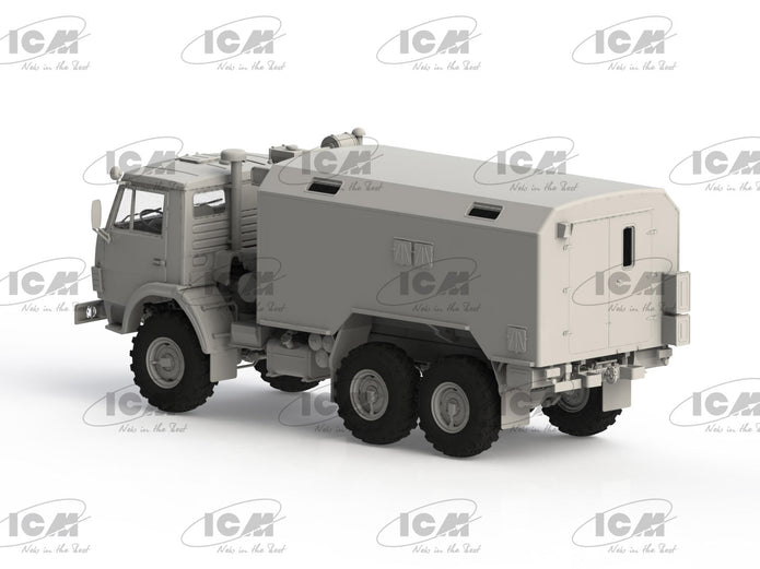KAMAZ-4310 Ukrainian Military Box Truck Scale 1:35 ICM35004 Plastic Model Truck Kit