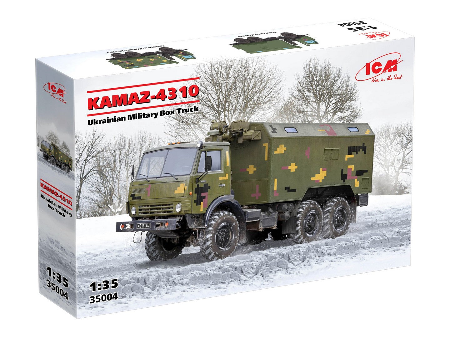 KAMAZ-4310 Ukrainian Military Box Truck Scale 1:35 ICM35004 Plastic Model Truck Kit