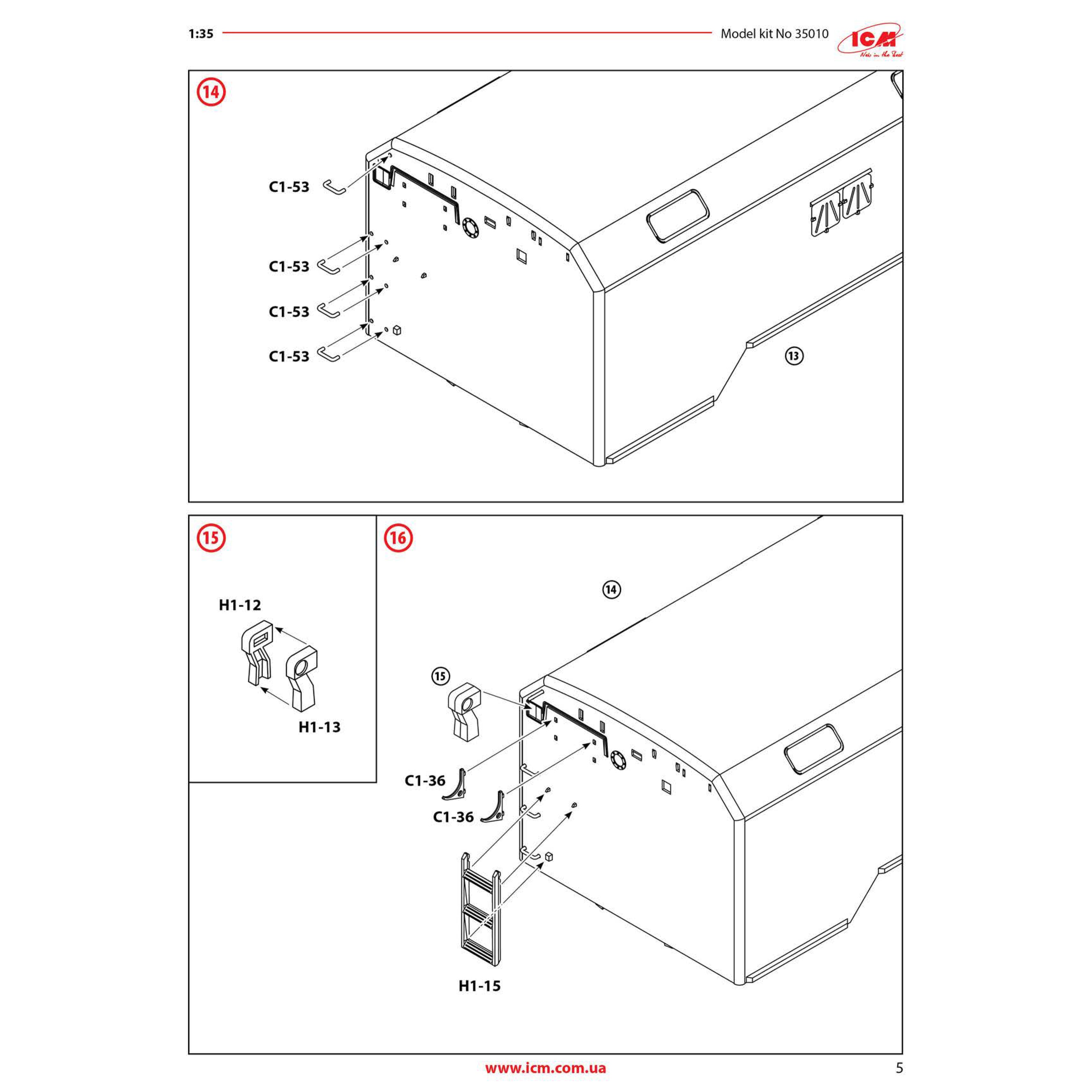 ICM 35010 Plastic model kit Scale 1:35 Military car body KUNG model kit plastic