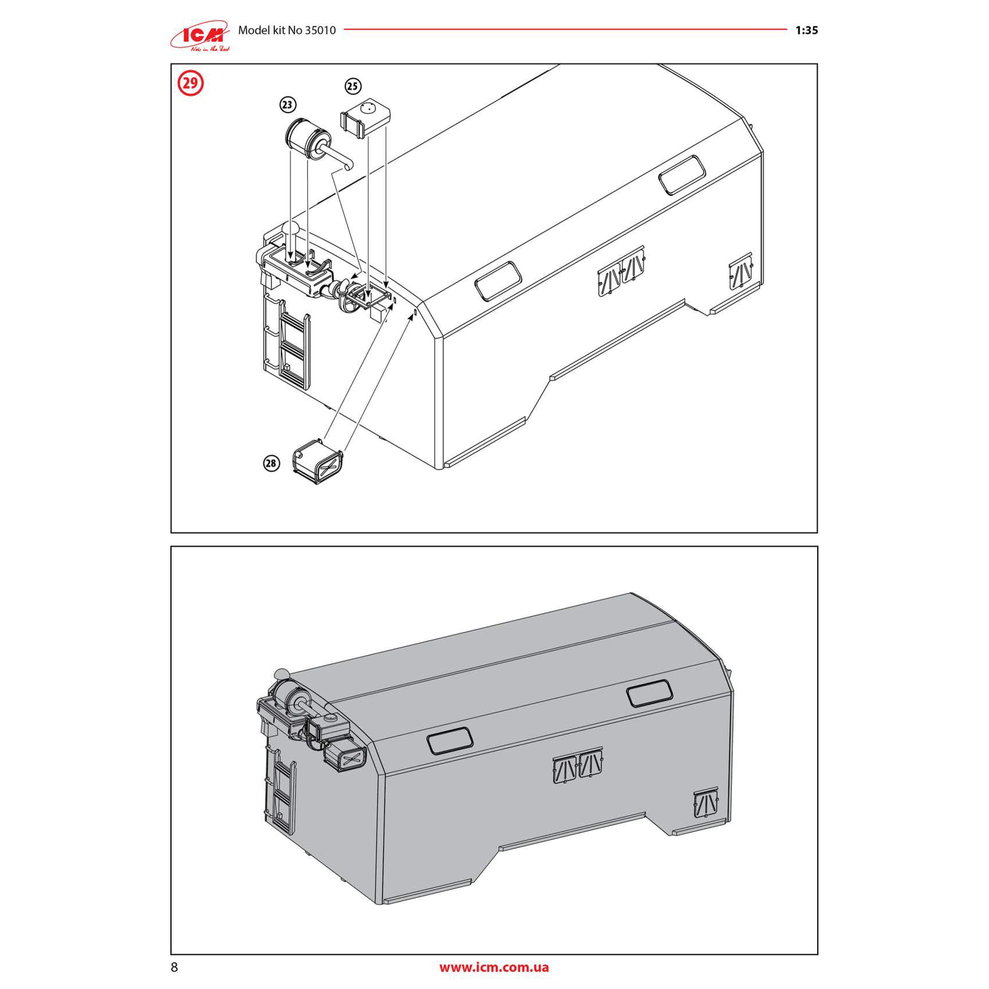 ICM 35010 Plastic model kit Scale 1:35 Military car body KUNG model kit plastic