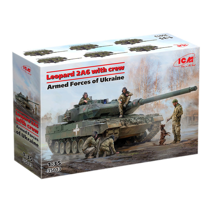 Leopard 2A6 with crew. Armed Forces of Ukraine Plastic Model Kit 1:35 ICM 35013