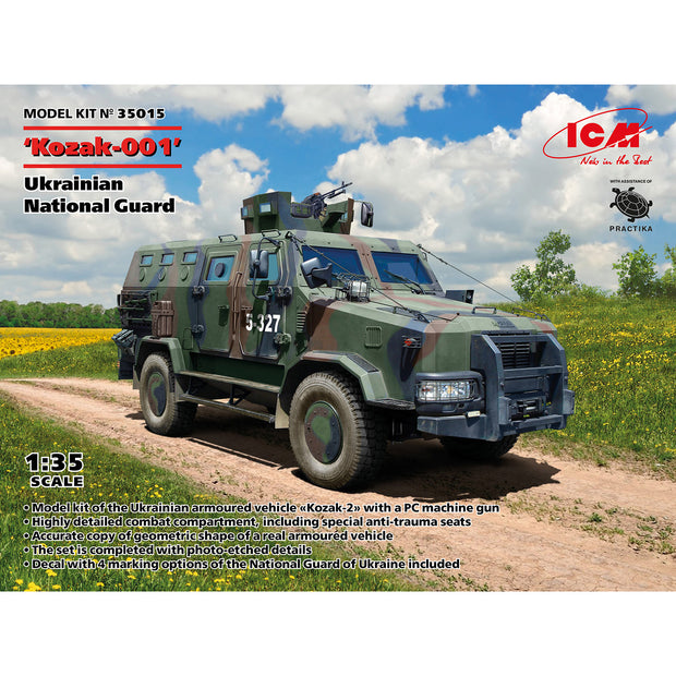 ‘Kozak-001’ Ukrainian National Guard Armored car Scale 1:35 ICM 35015 Model Kit