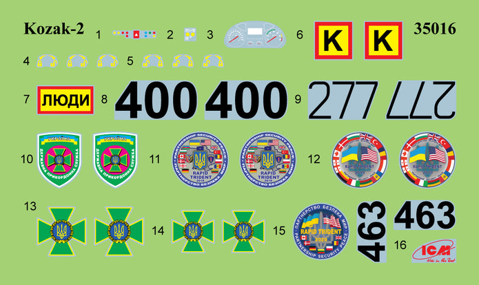 ‘Kozak-2’ State Border Guard Service of Ukraine 1:35 Plastic Model Kit ICM 35016