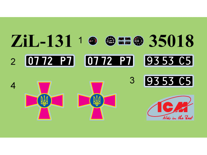 ZIL-131 with driver Armed Forces of Ukraine Scale 1:35 ICM35019 Plastic Model Truck Kit
