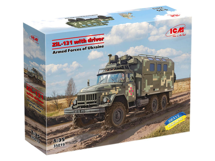 ZIL-131 with driver Armed Forces of Ukraine Scale 1:35 ICM35019 Plastic Model Truck Kit