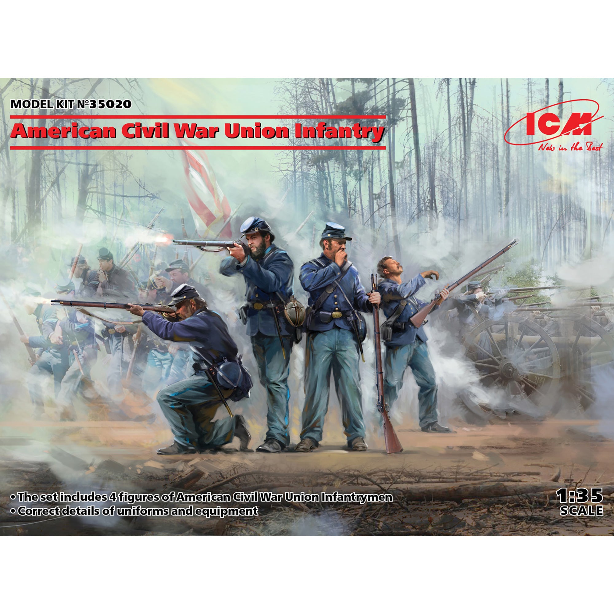 ICM 35020 Scale model kit 1:35 American Civil War Union Infantry (4 figures)