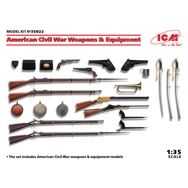 ICM 35022 plastic kits models Scale figures 1:35 Arms and equipment US Civil War