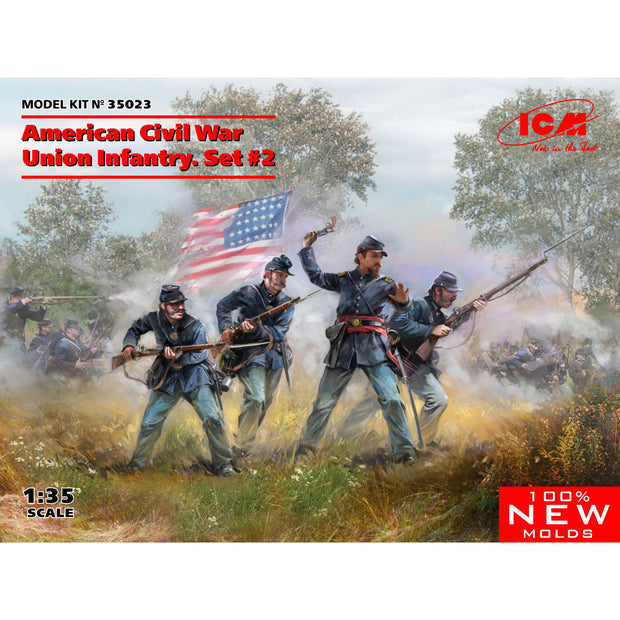ICM 35023 Plastic model kit Scale 1:35 American Civil War Union Infantry. Set #2
