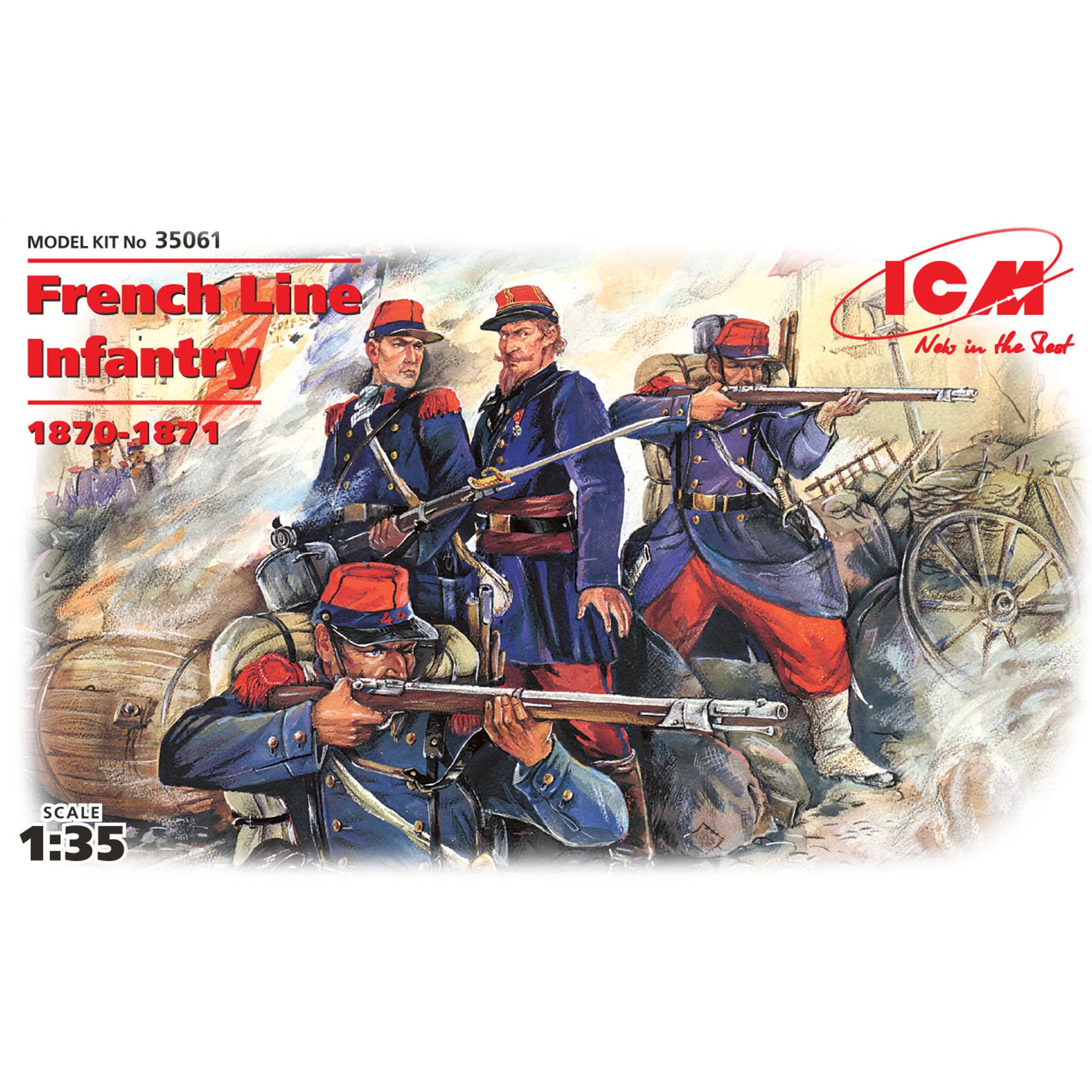 ICM 35061 Plastic model figures kit Scale 1:35 French Line Infantry (1870-1871)