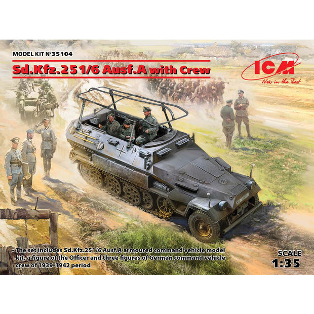 ICM 35104 Plastic model 1:35 Sd.Kfz.251/6 Ausf.A (with crew) model plastic kits