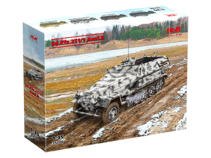 Sd.Kfz.251/1 Ausf.B Scale 1:35 ICM35106 Plastic Model Armored vehicle Kit